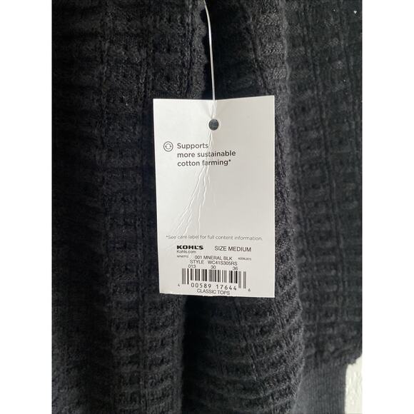 Croft Barrow Womens Medium Black Knit Open Cardigan NEW - Picture 6 of 7
